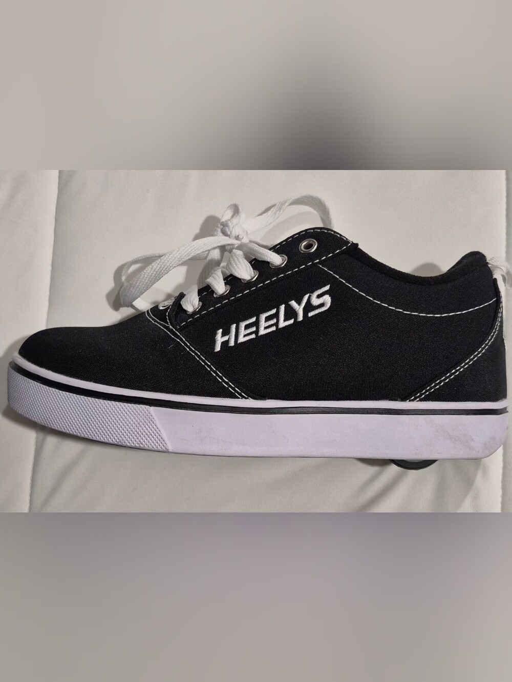 Heelys Kids Black Canvas Skate Shoes with White Accents